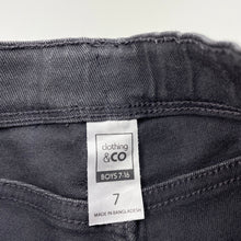 Load image into Gallery viewer, Boys Clothing &amp; Co, grey stretch denim shorts, adjustable, GUC, size 7,  