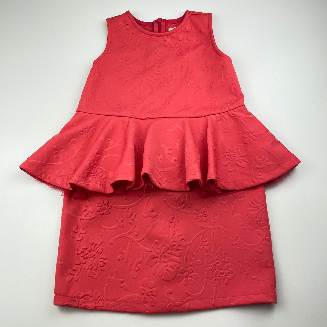 Girls Phelfish, floral peplum party dress, armpit to armpit: 32cm, FUC, size 7-8, L: 60cm