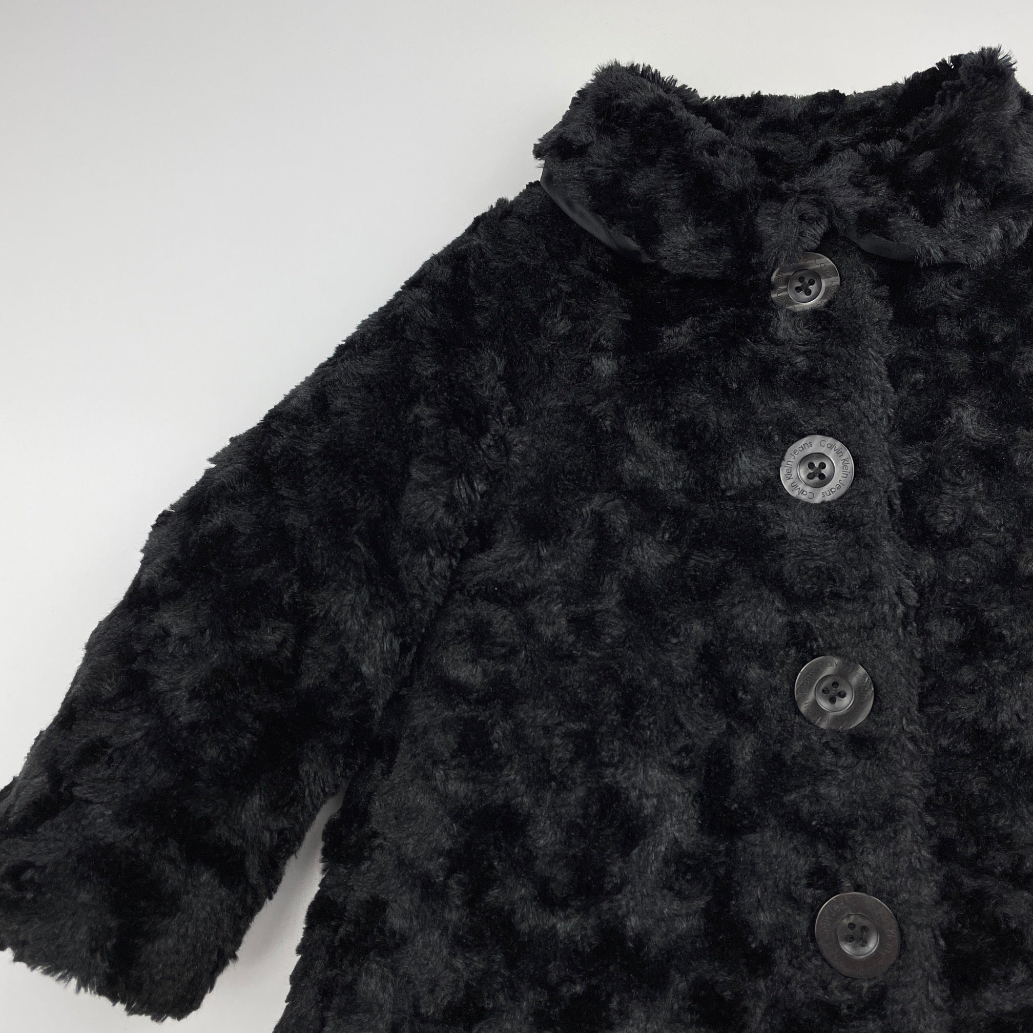 Calvin klein black faux clearance fur jacket