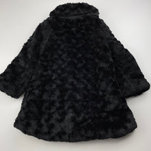 Load image into Gallery viewer, Girls Calvin Klein Jeans, black faux fur jacket / coat, L: 44cm, EUC, size 2,  