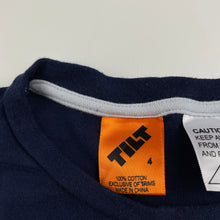Load image into Gallery viewer, Girls Tilt, navy cotton pyjama t-shirt / top, GUC, size 4,  