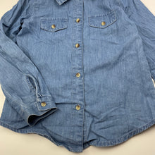 Load image into Gallery viewer, Girls Anko, chambray cotton long sleeve shirt, GUC, size 6,  