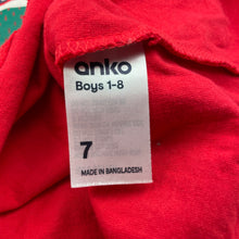 Load image into Gallery viewer, Boys Anko, red cotton Christmas t-shirt / top, EUC, size 7,  