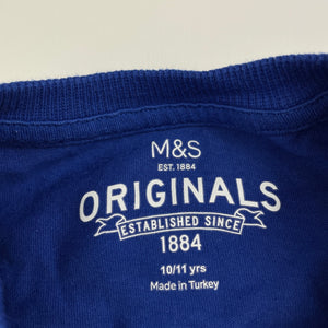 Boys M&S, blue cotton t-shirt / top, FUC, size 10-11,  