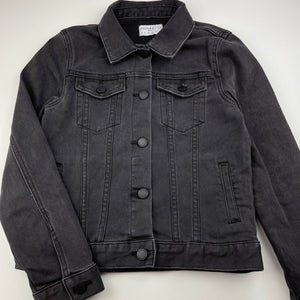 Girls Decjuba Kids, dark stretch denim jacket, L: 45cm, armpit to armpit: 38cm, EUC, size 12,  