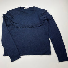 Load image into Gallery viewer, Girls Milkshake, navy &amp; metallic blue knit sweater / top, EUC, size 7,  