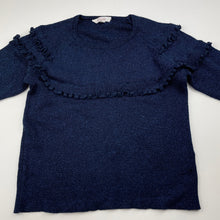Load image into Gallery viewer, Girls Milkshake, navy &amp; metallic blue knit sweater / top, EUC, size 7,  