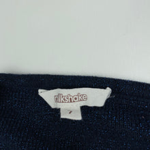 Load image into Gallery viewer, Girls Milkshake, navy &amp; metallic blue knit sweater / top, EUC, size 7,  