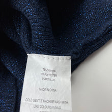 Load image into Gallery viewer, Girls Milkshake, navy &amp; metallic blue knit sweater / top, EUC, size 7,  