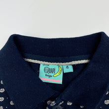 Load image into Gallery viewer, Boys Little QUAPI boys, navy cotton polo shirt top, GUC, size 4,  