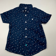Load image into Gallery viewer, Boys H&amp;T, navy lightweight cotton short sleeve shirt, GUC, size 4,  