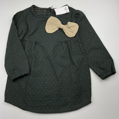 Girls CTCH, dark green long sleeve tunic top, L: 50cm, armpit to armpit: 31cm, NEW, size 6-7,  