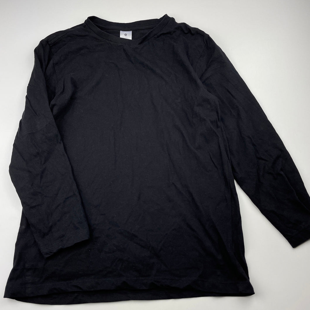 Boys Target, black cotton long sleeve t-shirt / top, EUC, size 10,  