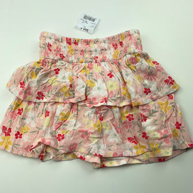 Girls Anko, lightweight tiered floral skirt, elasticated, NEW, size 4,  