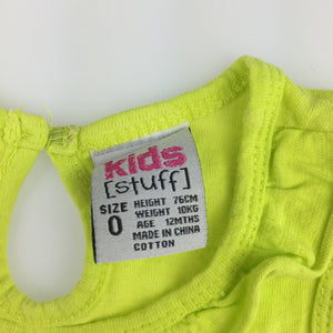 Girls Kids Stuff, fluoro cotton party dress, FUC, size 0