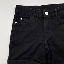 Load image into Gallery viewer, Girls Target, black stretch denim jean shorts, adjustable, EUC, size 8,  
