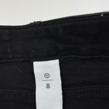 Load image into Gallery viewer, Girls Target, black stretch denim jean shorts, adjustable, EUC, size 8,  