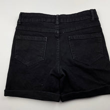 Load image into Gallery viewer, Girls Target, black stretch denim jean shorts, adjustable, EUC, size 8,  