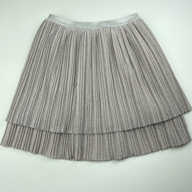 Girls Target, pink/silver metallic skirt, elasticated, L: 43cm, EUC, size 12,  