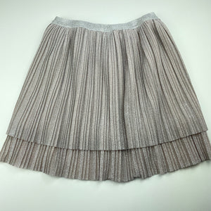 Girls Target, pink/silver metallic skirt, elasticated, L: 43cm, EUC, size 12,  