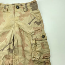 Load image into Gallery viewer, Boys M&amp;S, camo print cotton cargo shorts, adjustable, GUC, size 5,  