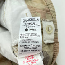 Load image into Gallery viewer, Boys M&amp;S, camo print cotton cargo shorts, adjustable, GUC, size 5,  