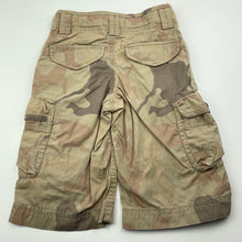Load image into Gallery viewer, Boys M&amp;S, camo print cotton cargo shorts, adjustable, GUC, size 5,  