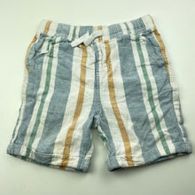 Load image into Gallery viewer, Boys Anko, striped linen / cotton shorts, elasticated, GUC, size 6,  