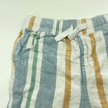 Load image into Gallery viewer, Boys Anko, striped linen / cotton shorts, elasticated, GUC, size 6,  