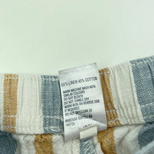 Load image into Gallery viewer, Boys Anko, striped linen / cotton shorts, elasticated, GUC, size 6,  