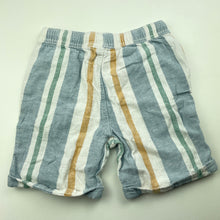 Load image into Gallery viewer, Boys Anko, striped linen / cotton shorts, elasticated, GUC, size 6,  