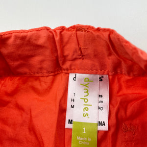 Boys Dymples, lightweight cotton shorts, adjustable, EUC, size 1,  