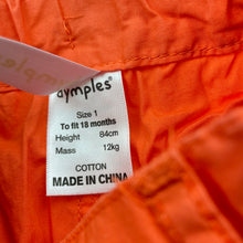 Load image into Gallery viewer, Boys Dymples, lightweight cotton shorts, adjustable, EUC, size 1,  