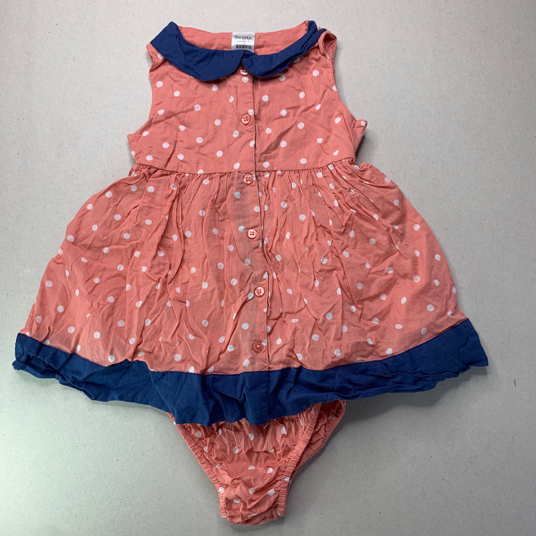 Girls Tiny Little Wonders, lightweight cotton dress & bloomers, EUC, size 2, L: 41cm
