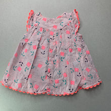 Load image into Gallery viewer, Girls Country Road, lightweight floral cotton dress, GUC, size 00, L: 32cm