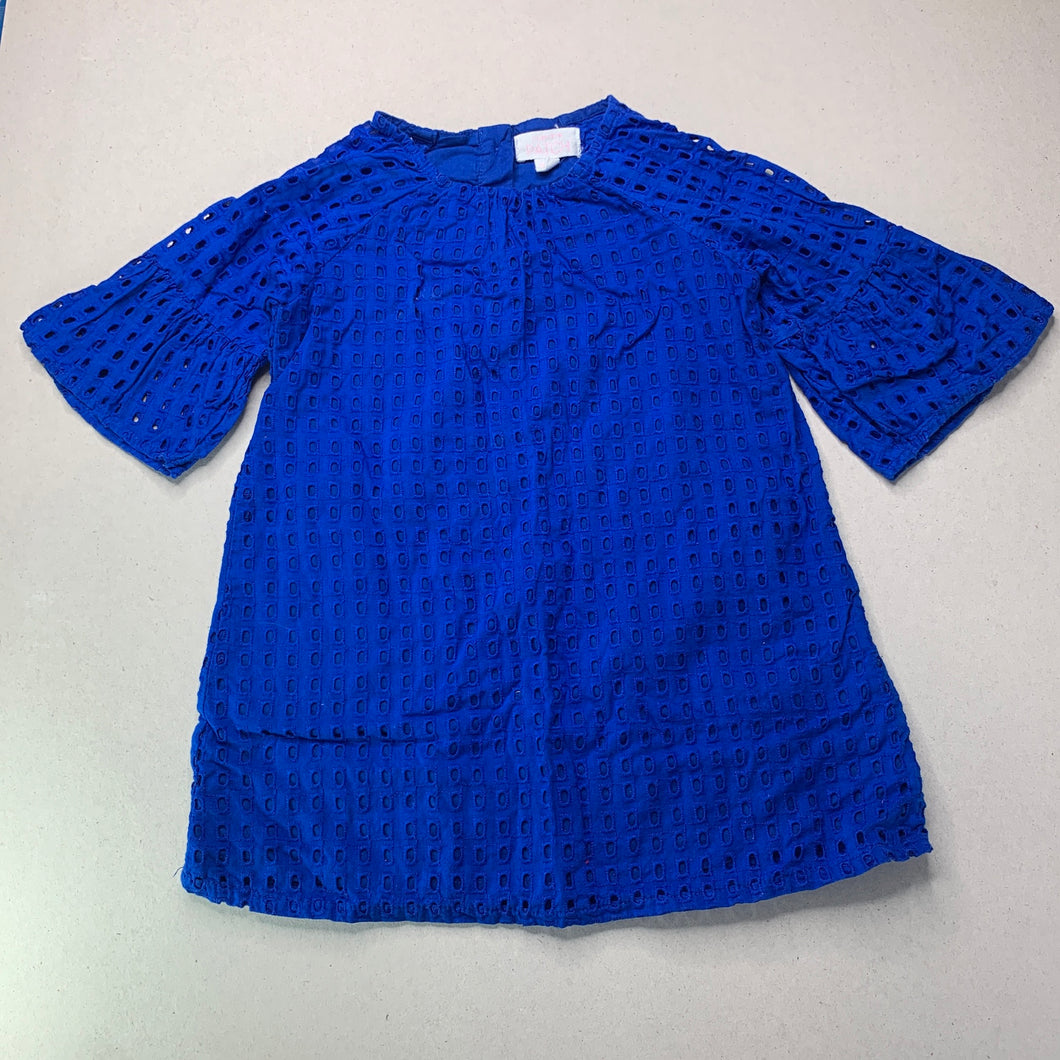 Girls Pumpkin Patch, lined broderie cotton party dress, GUC, size 2, L: 46cm