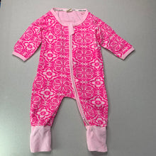 Load image into Gallery viewer, Girls KIDS TALES, pink floral zip coverall / romper, FUC, size 0,  