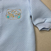 Load image into Gallery viewer, Boys No 1 Children Wear, blue romper, bears, armpit to armpit: 30cm, Inside leg: 15cm, FUC, size 0-1,  