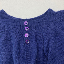 Load image into Gallery viewer, Girls navy, hand made knitted cardigan, armpit to armpit: 24cm, GUC, size 000-00,  