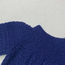 Load image into Gallery viewer, Girls navy, hand made knitted cardigan, armpit to armpit: 24cm, GUC, size 000-00,  