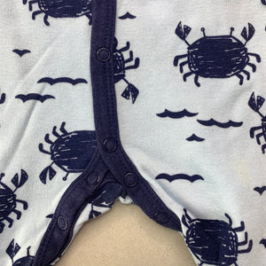 Boys Dymples, cotton coverall / romper, crabs, FUC, size 0000,  