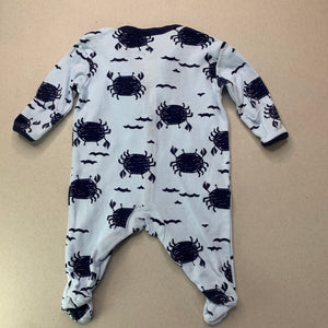 Boys Dymples, cotton coverall / romper, crabs, FUC, size 0000,  