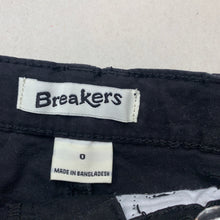 Load image into Gallery viewer, Boys Breakers, black stretch cotton pants, adjustable, FUC, size 0,  
