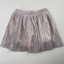 Load image into Gallery viewer, Girls Target, cotton lined pink / silver pleated party skirt, elasticated, mark lower front, FUC, size 4,  