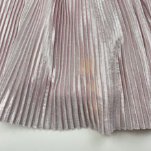 Load image into Gallery viewer, Girls Target, cotton lined pink / silver pleated party skirt, elasticated, mark lower front, FUC, size 4,  