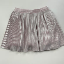 Load image into Gallery viewer, Girls Target, cotton lined pink / silver pleated party skirt, elasticated, mark lower front, FUC, size 4,  