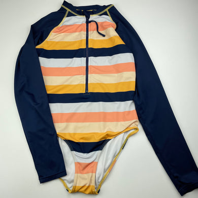 Girls Wave Zone, long sleeve swim one-piece, GUC, size 12,  