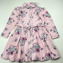 Load image into Gallery viewer, Girls Target, floral long sleeve shirt dress, marks left cuff, FUC, size 4, L: 50cm
