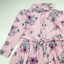 Load image into Gallery viewer, Girls Target, floral long sleeve shirt dress, marks left cuff, FUC, size 4, L: 50cm