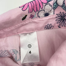 Load image into Gallery viewer, Girls Target, floral long sleeve shirt dress, marks left cuff, FUC, size 4, L: 50cm
